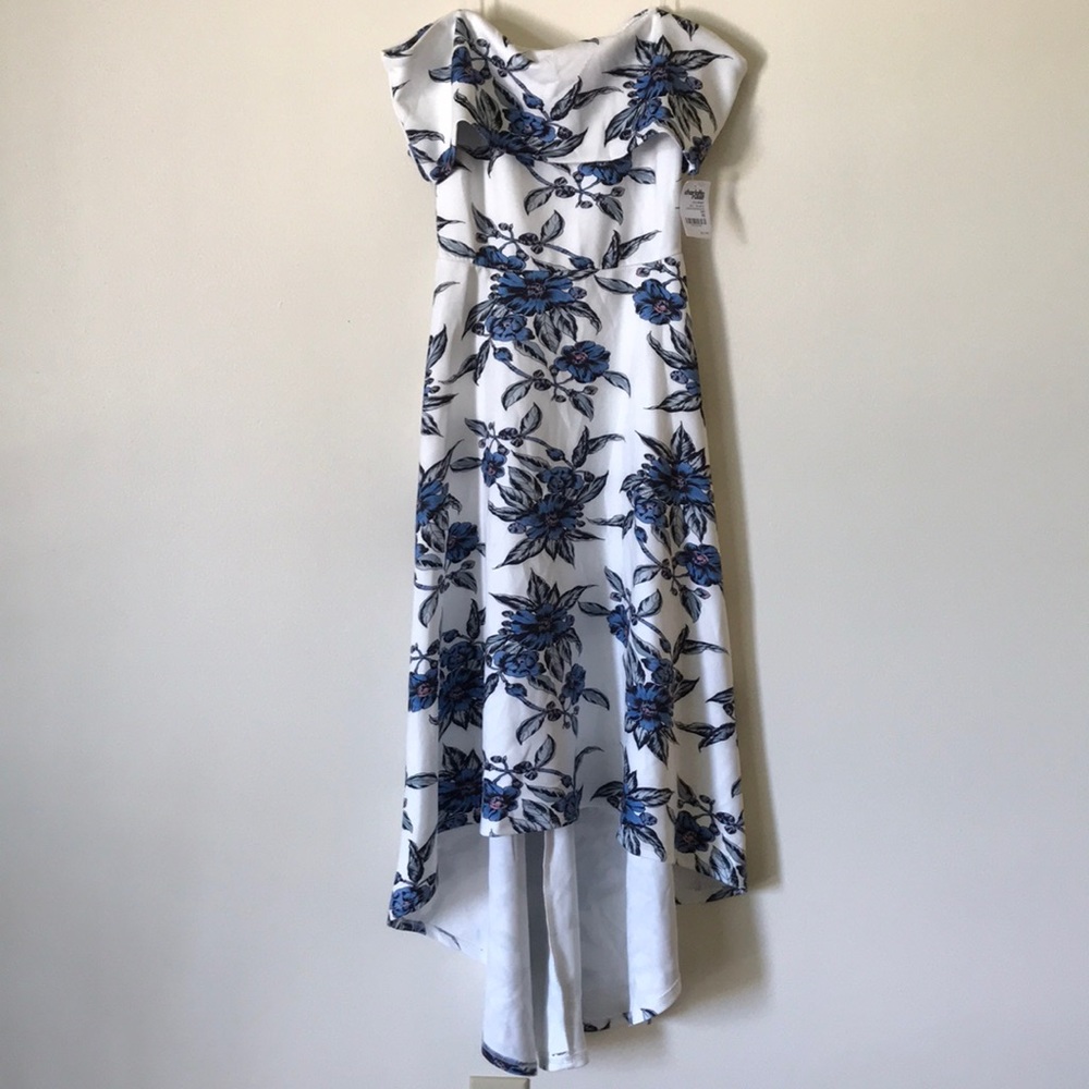 High low off shoulder floral dress
